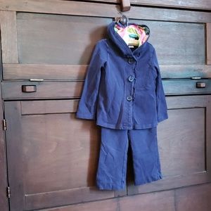 Cotton sweatpants and matching button down jacket